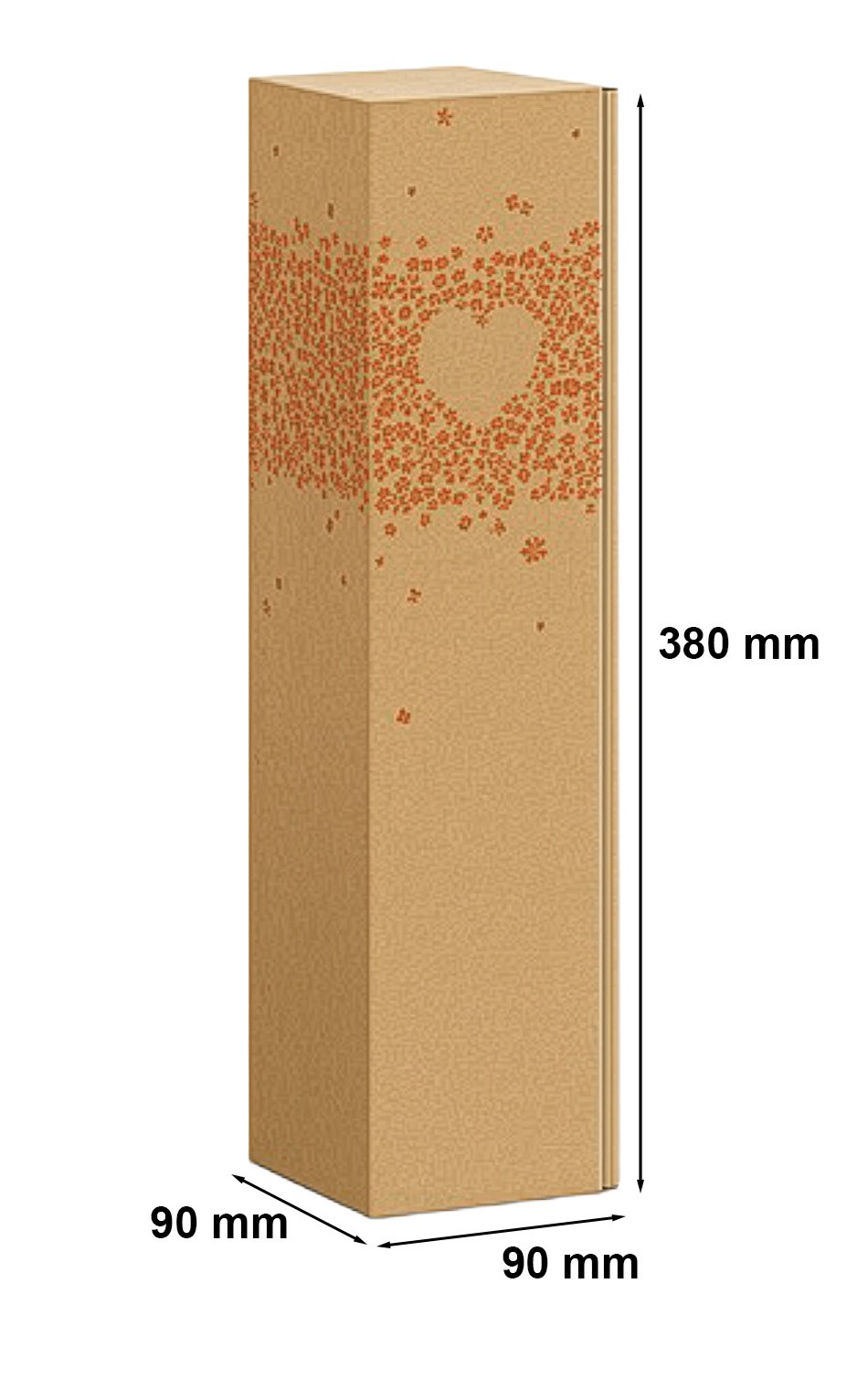 Karton prezentowy pudełko na wino 380x90x90 mm brązowy eko