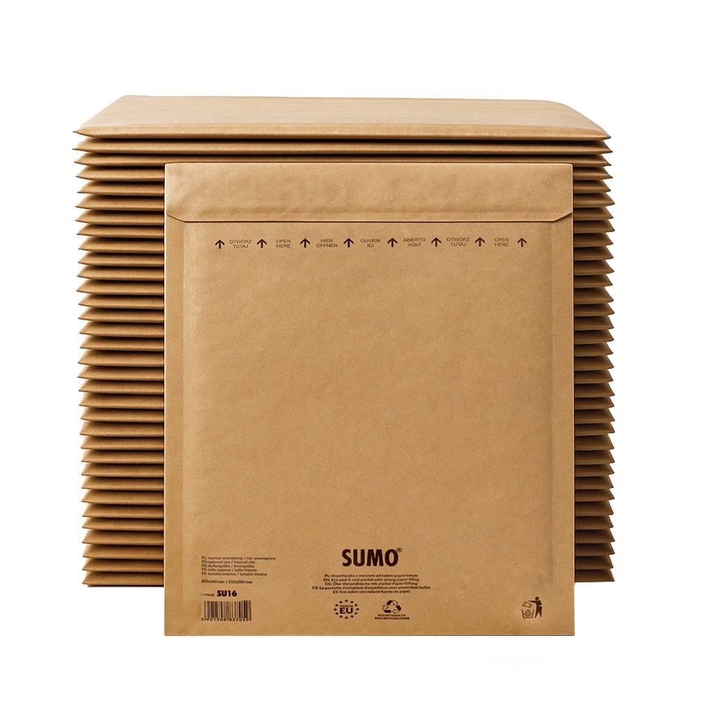 Koperty bezpieczne SUMO E15 kraft brązowe 235x265/215x265 mm 50 szt