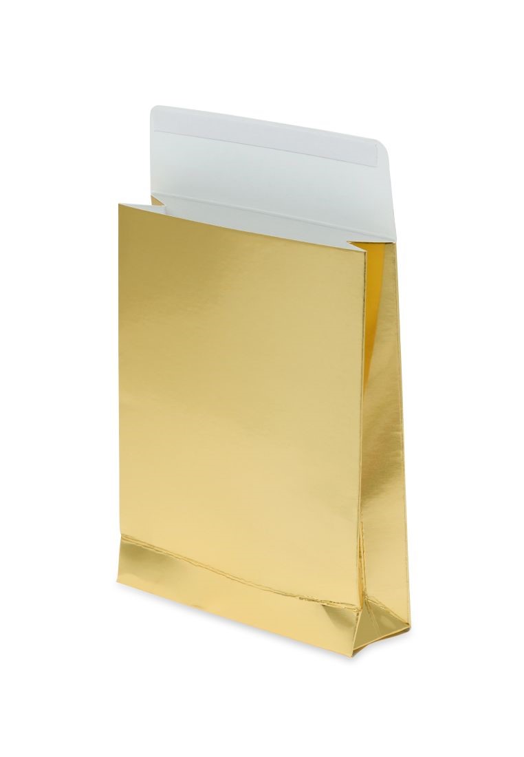 Złota koperta kartonowa na prezent 80x120x30 mm 220 g 10 sztuk