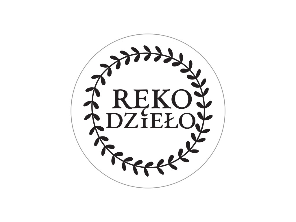 Naklejki okrągłe białe Rękodzieło fi 30 mm, etykiety 200 szt na rolce