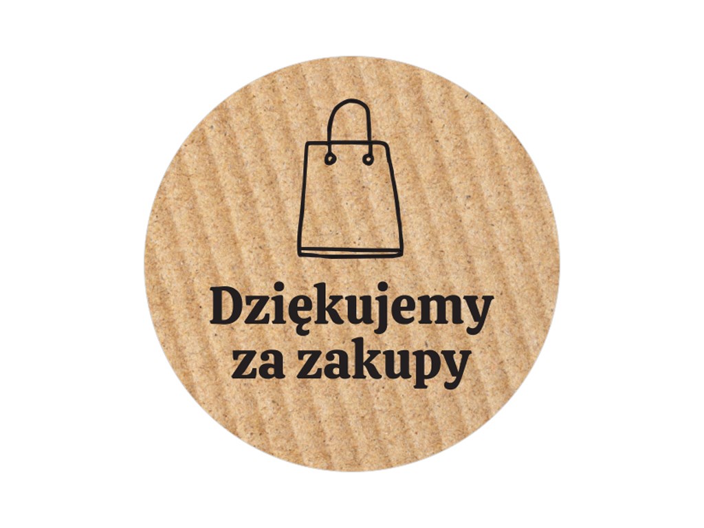 Naklejki okrągłe Kraft Dziękujemy za zakupy 35 mm 200 szt. wzór 2