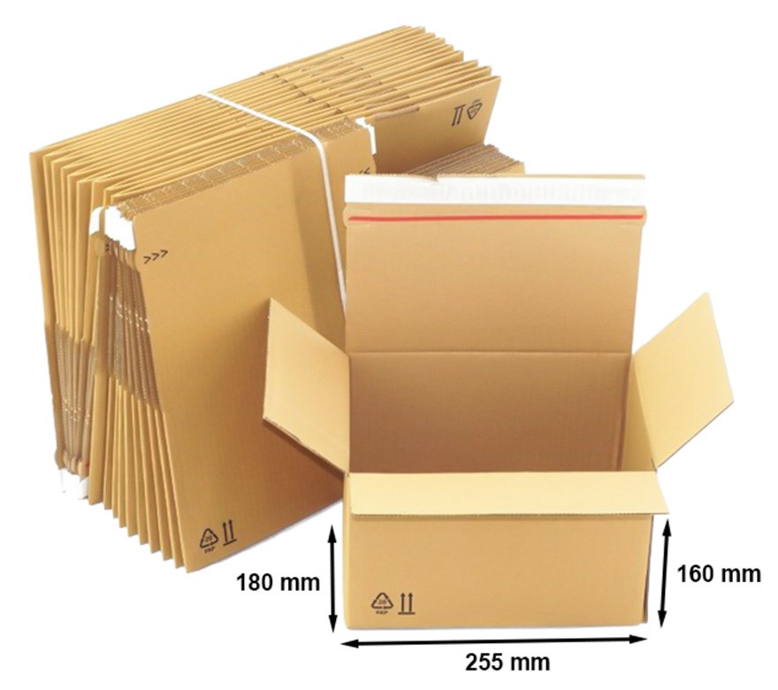 Pudełko automatyczne F703 z paskiem klejącym 255x180x160 mm 100 szt