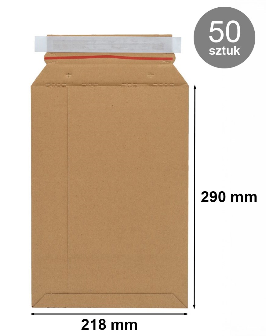 Pakiet 50 szt. kopert kartonowych C4 218x290 mm samoprzylepnych