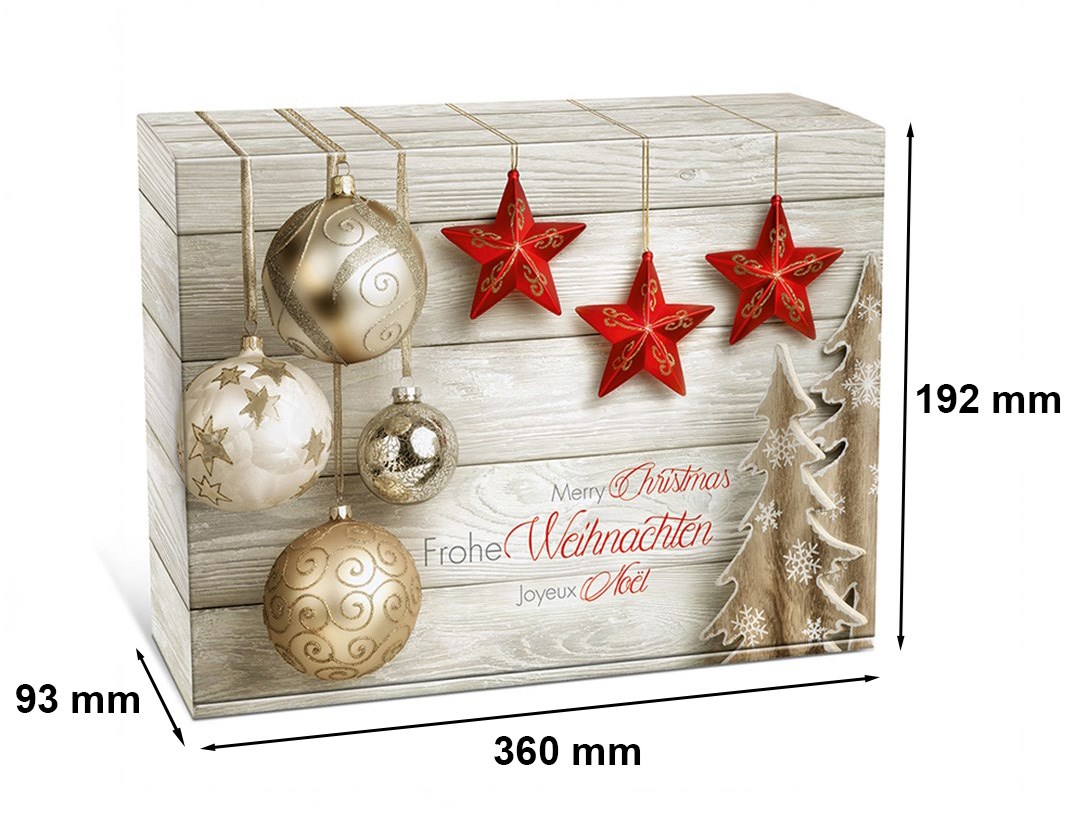 Karton świąteczny Trzy Gwiazdki pudełko prezentowe 360x192x93 mm