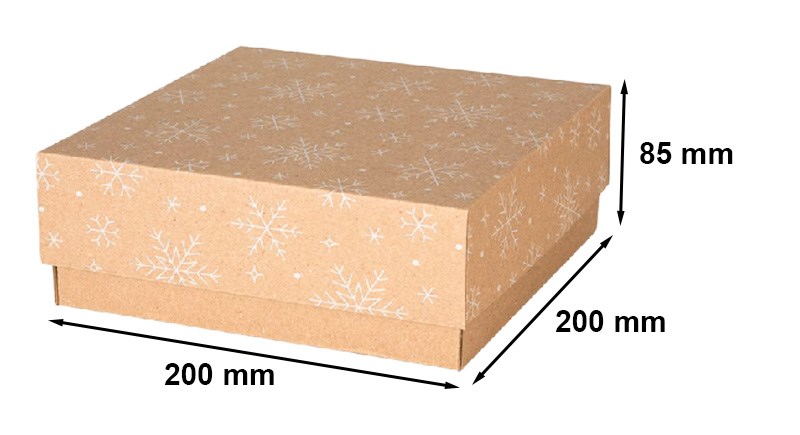 Pudełko świąteczne prezentowe z wiekiem 200x200x85 mm EKO Śnieżki F422