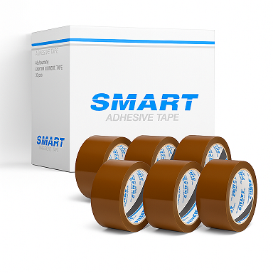 Taśma pakowa solvent brązowa 48 mm x 132 m SMART, zestaw 36 szt.