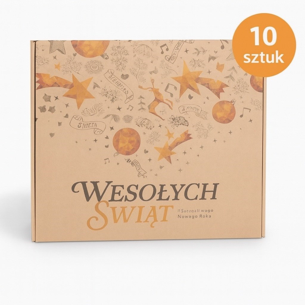 Karton Wykrojnikowy Świąteczny Wesołych Świąt 300x300x110mm 10 sztuk