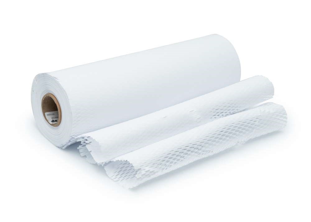 Papier nacinany kraft biały do pakowania 40 cm x 100 m 80 g/m2