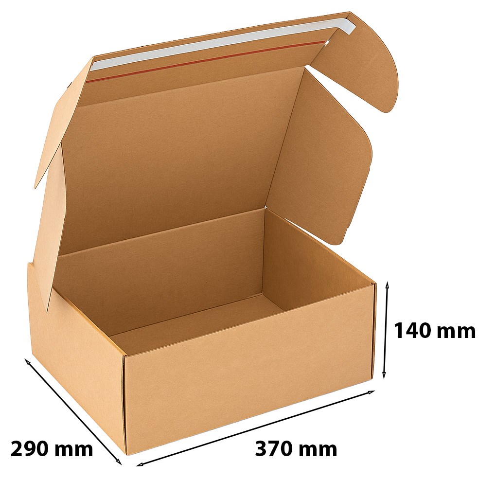 Karton wykrojnikowy 370x290x140 mm F427, brązowe pudełko fasonowe