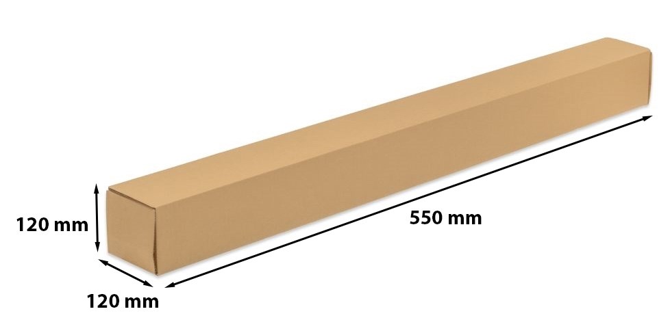 Karton wykrojnikowy B2 550x120x120mm, pudełko fasonowe na plakaty