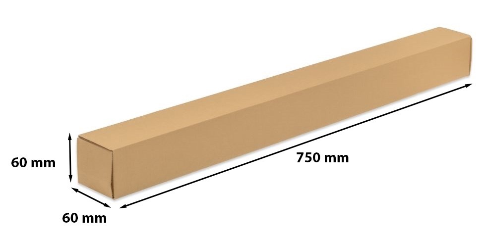 Karton wykrojnikowy pudełko fasonowe 750x60x60 mm B1 brązowe tekturowe