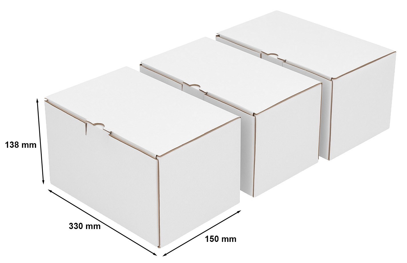 Pakiet - Karton wykr. 330x150x138mm Biały - 10 szt