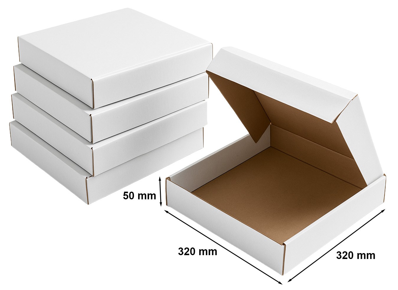 Karton wykrojnikowy biały 320x320x50 mm, 400 g/m2, 10 szt.