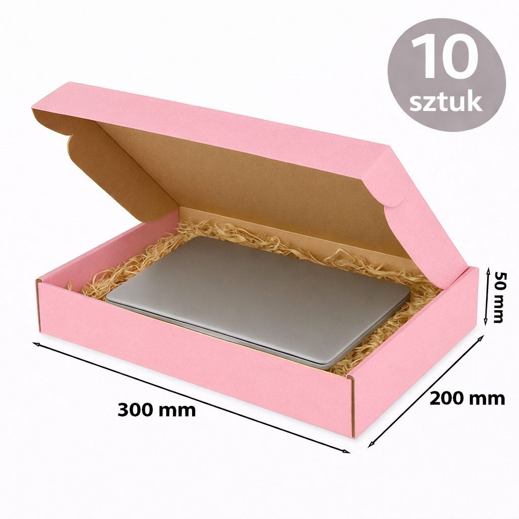 Karton Wykrojnikowy Ozdobny Różowy 300x200x50mm (zewnętrzny) 10 sztuk