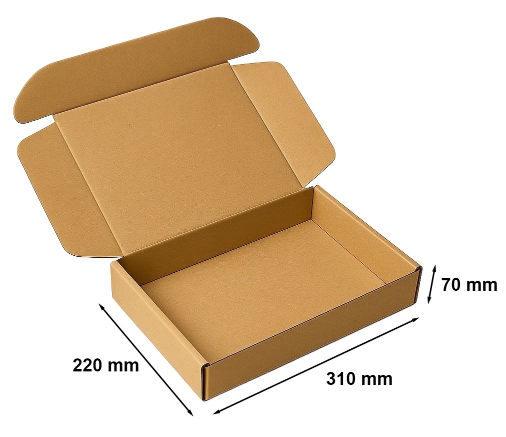 Karton wykrojnikowy A4 F427 310x220x70 mm, pudełko fasonowe kraft