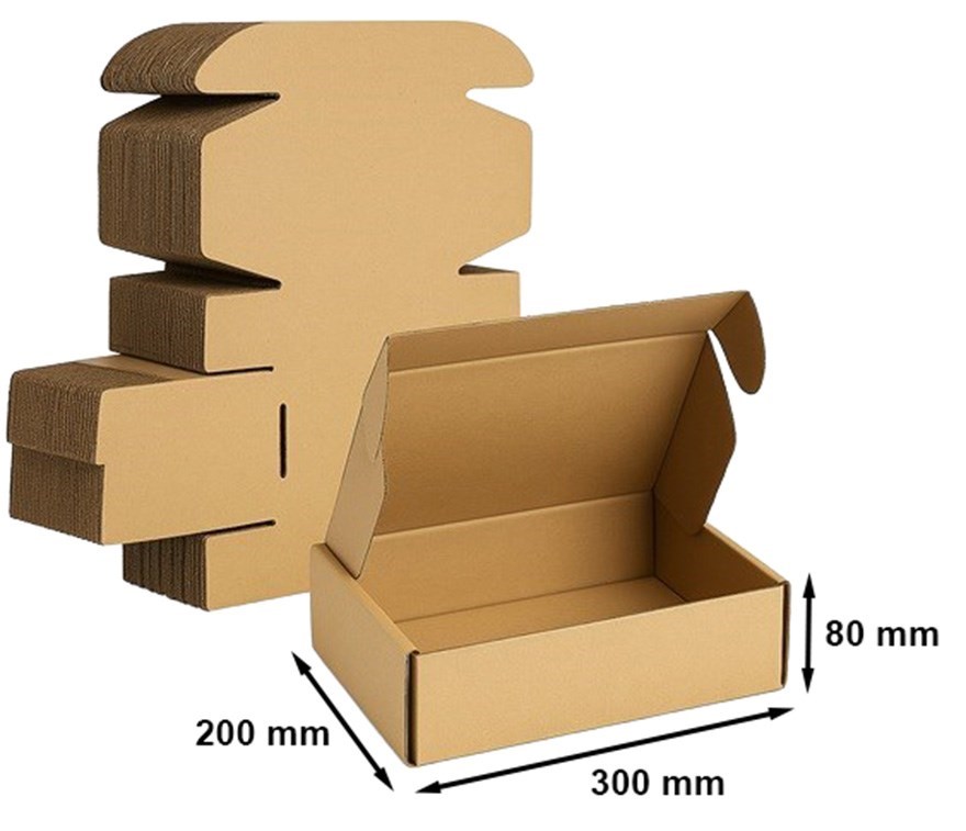 Karton wykrojnikowy pudełko fasonowe 300x200x80 mm B320 50 szt.