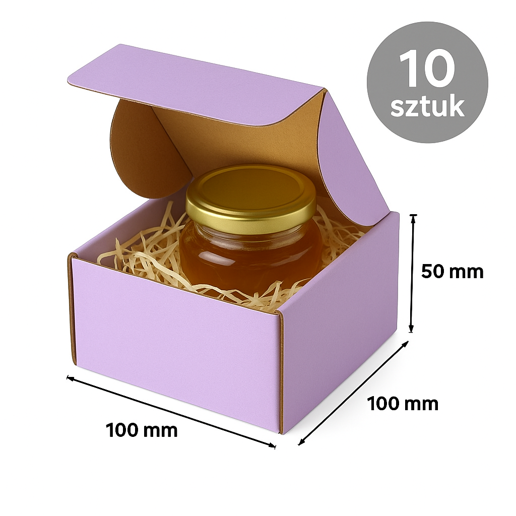 Karton Wykrojnikowy 100x100x50mm (zewn) Fioletowy - Zestaw 10 sztuk