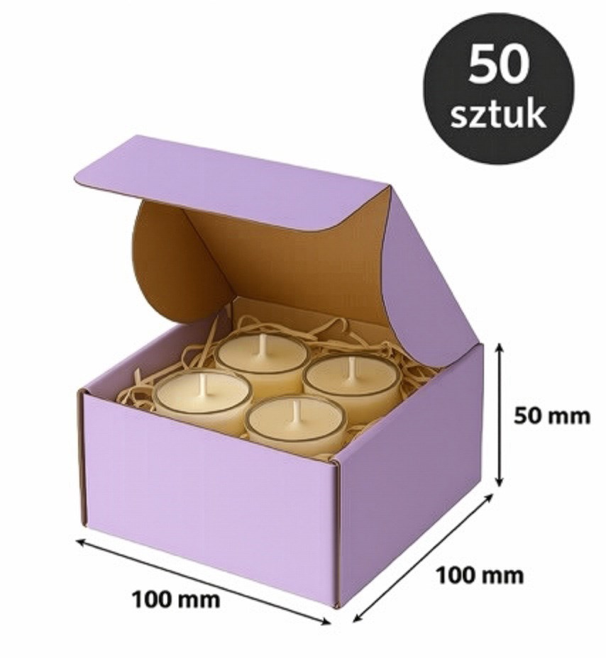 Karton Wykrojnikowy 100x100x50mm(zew) Fioletowy - 50 szt Pudełko