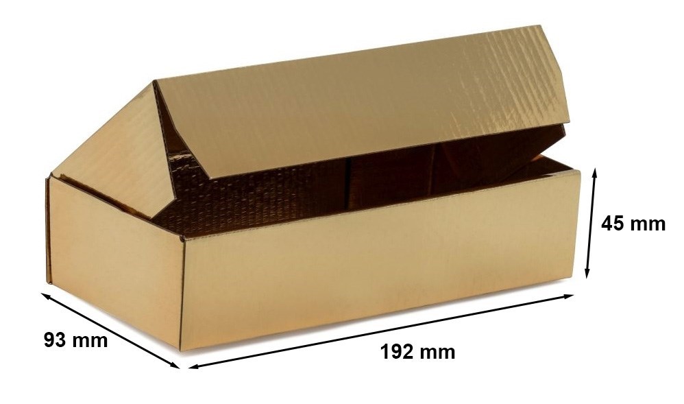Pudełko wykrojnikowe kartonowe F426 192x93x45 mm złote 10 szt.