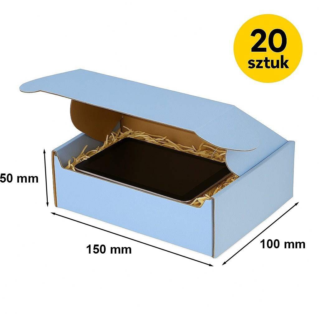Karton Wykrojnikowy 150x100x50mm(zew) Niebieski - 20 szt Ozdobne