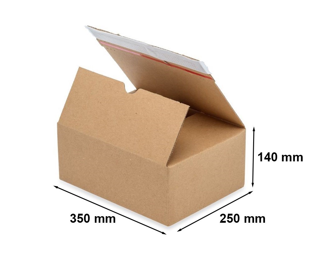 Karton wykrojnikowy e-commerce, pudełko 350x250x140 mm F703 50 szt.