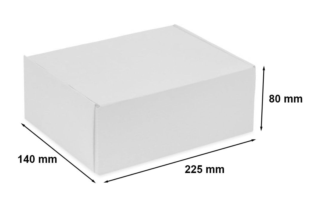 Karton wykrojnikowy pudełko fasonowe 225x140x80mm F427 biały