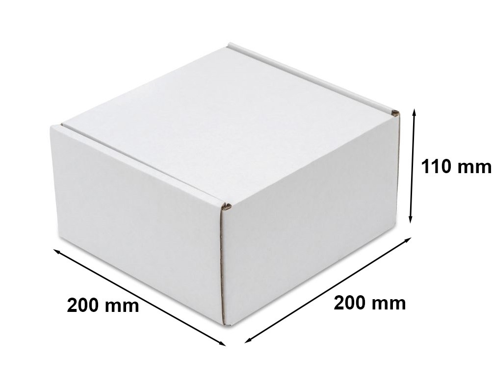 Biały karton wykrojnikowy pudełko fasonowe 200x200x110 mm F427