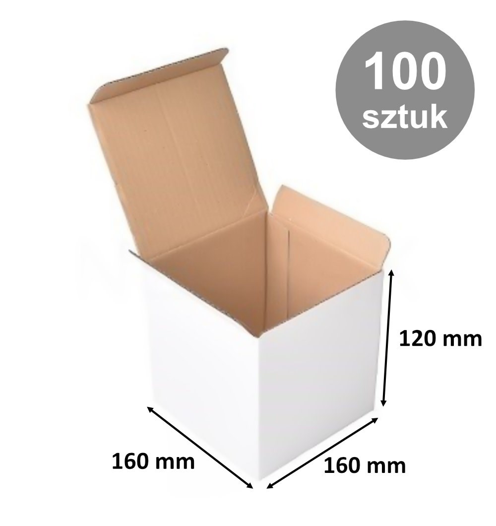 Kartony wykrojnikowe białe pudełka fasonowe 160x160x120 mm 100 szt