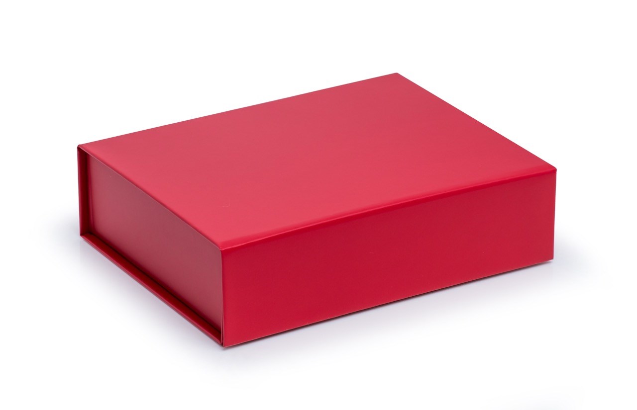 Pudełko magnetyczne prezentowe ozdobne czerwone B6 200x150x55 mm