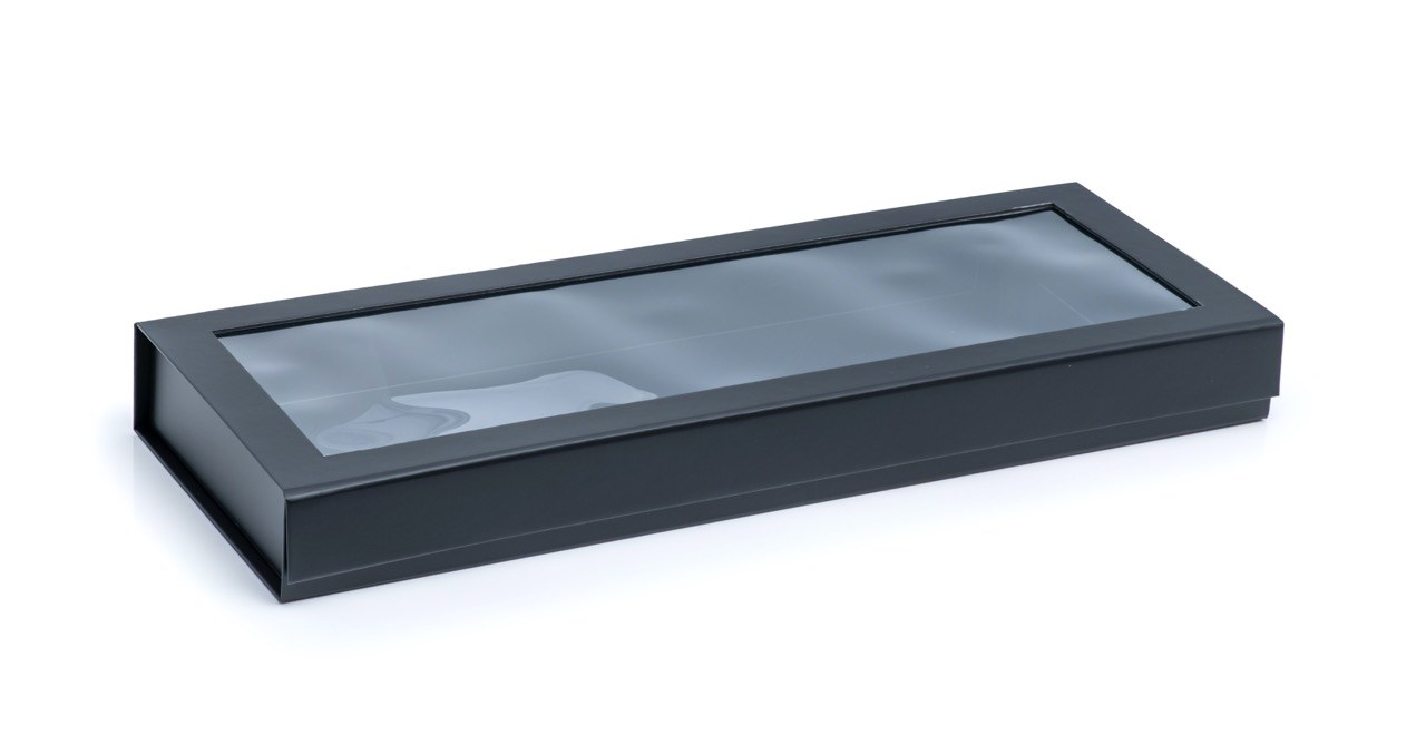 Pudełko Magnetyczne Czarne Z Okienkiem 500x180x53 mm F3 Prezentowe