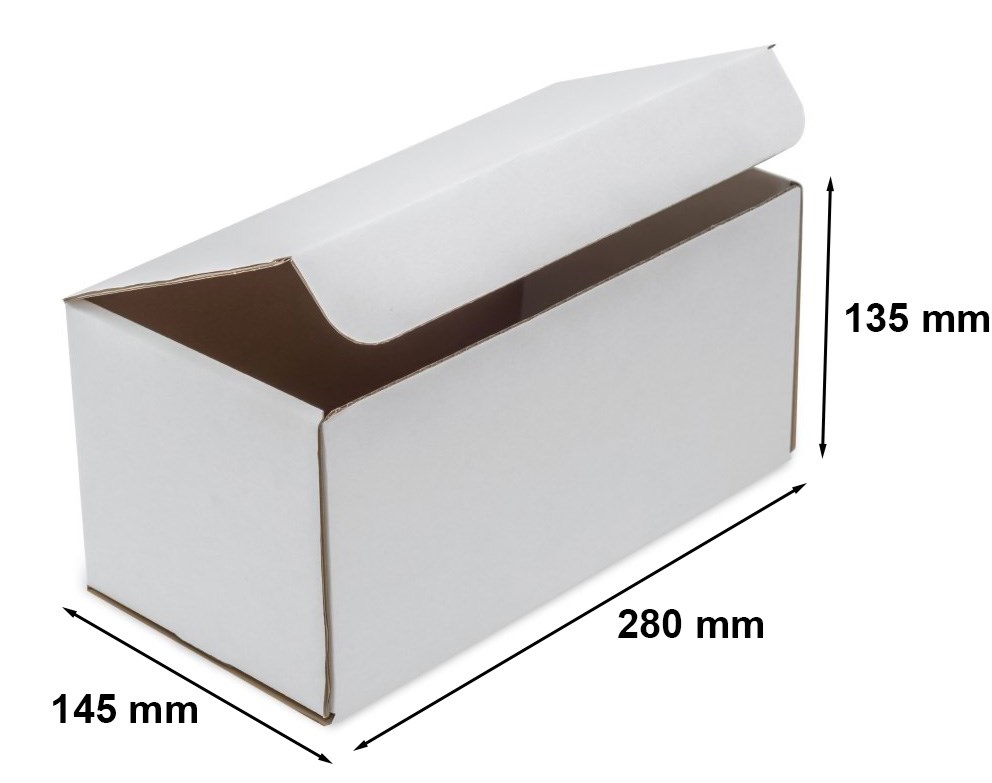 Karton wykrojnikowy F421 białe pudło fasonowe 280x145x135 Paczkomat B
