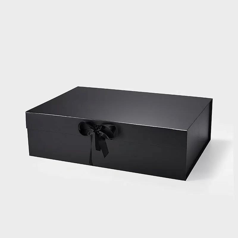 Pudełko Magnetyczne Czarne Z Wstążką 500x340x145mm(zew) XL Eleganckie