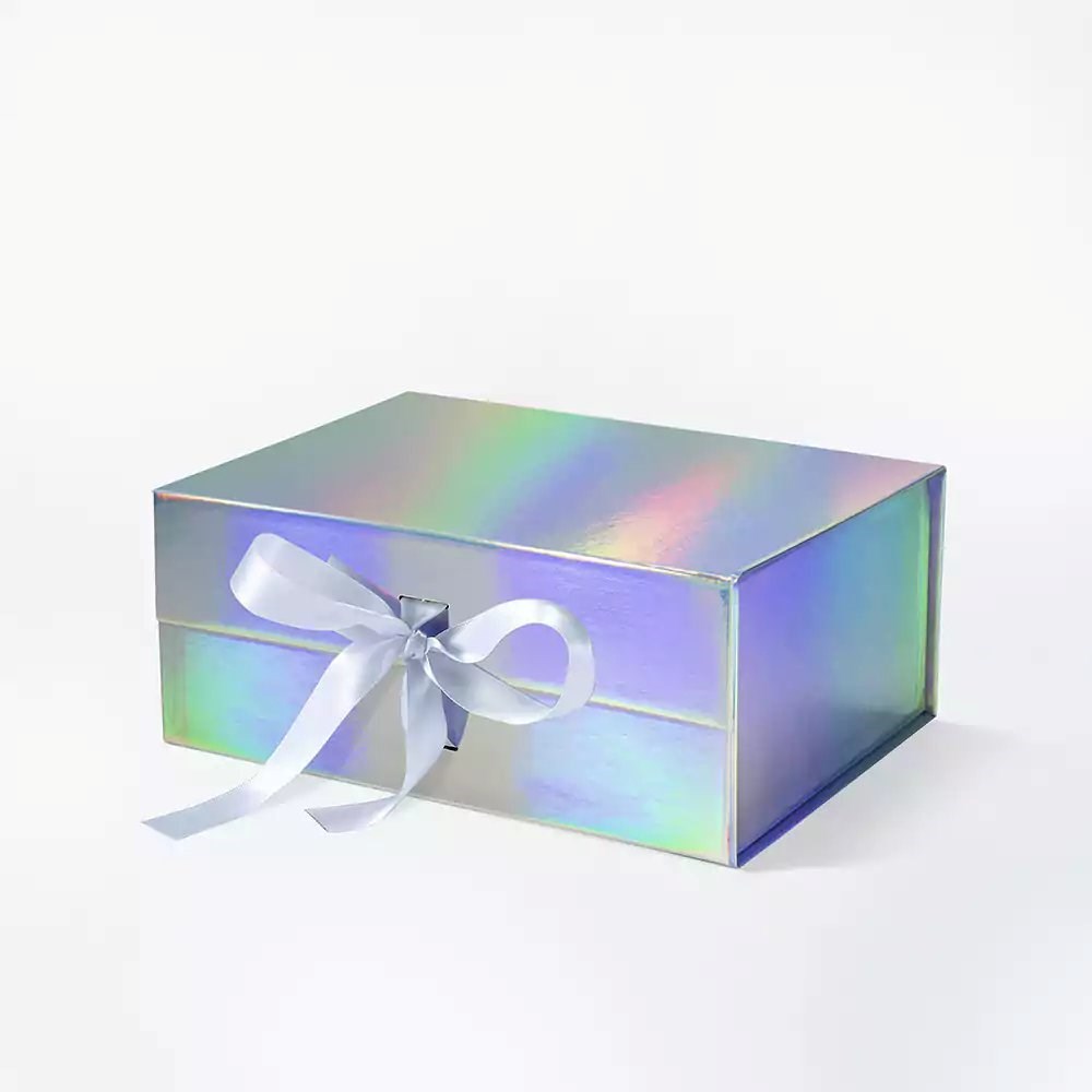 Pudełko Magnetyczne Holograficzne Z Wstążką 235x170x100mm Prezentowe