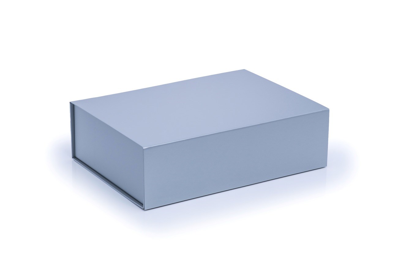 Pudełko Magnetyczne Srebrne 350x250x100mm Elegancki Karton Prezentowy