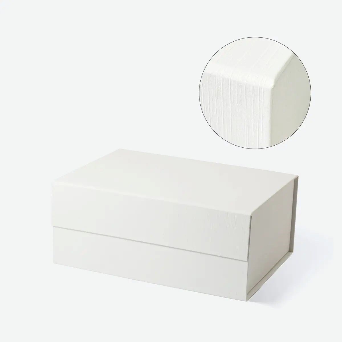Pudełko magnetyczne A5 głębokie off white lniane 235x170x101 mm