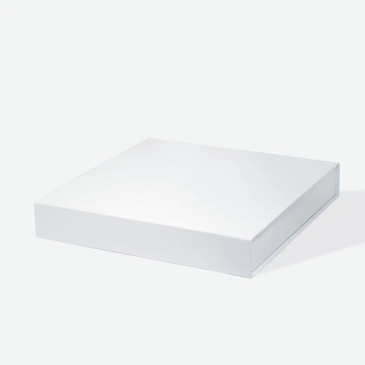 Pudełko magnetyczne kwadratowe białe niskie 305x305x51 mm prezentowe