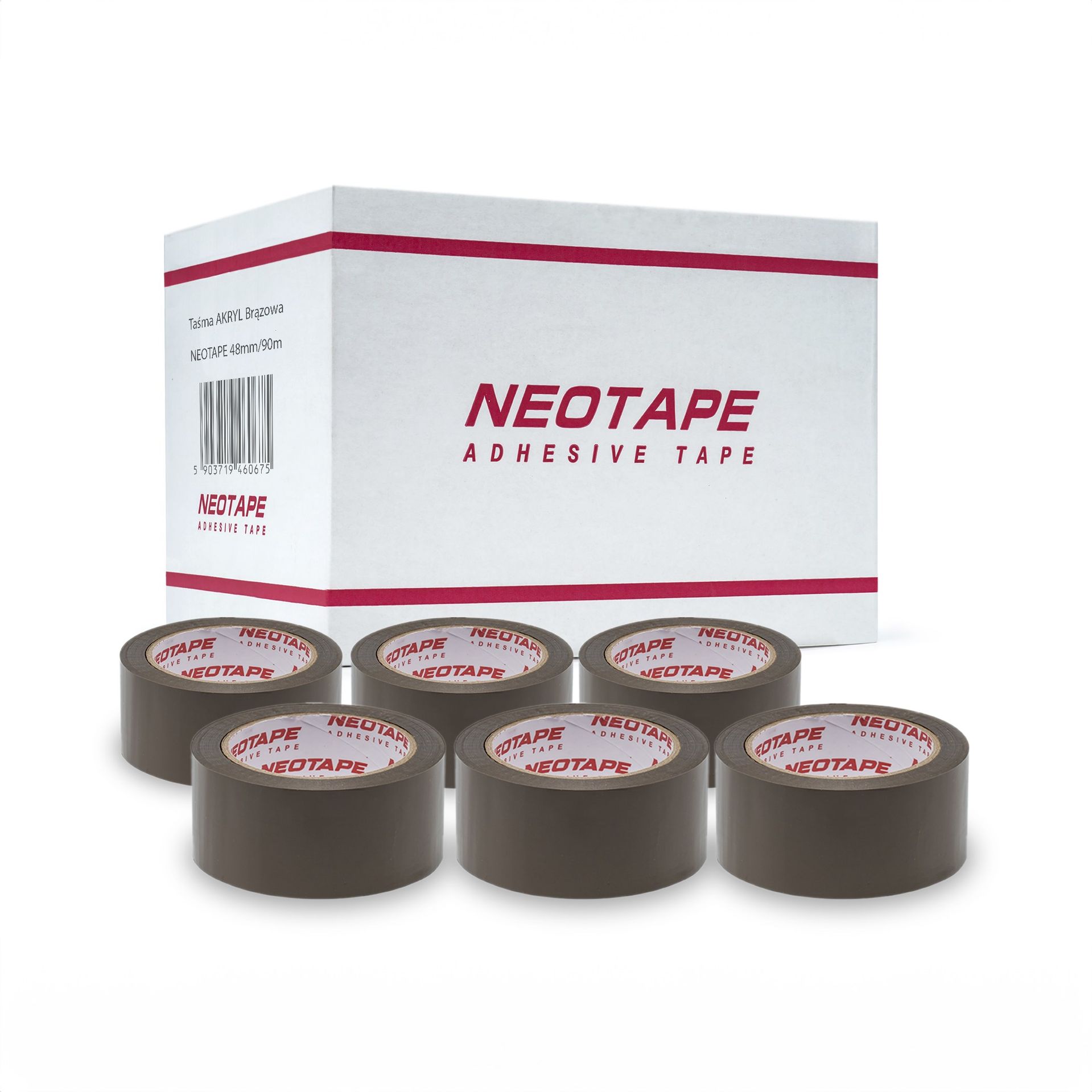 NEOTAPE Taśma pakowa brązowa 48 mm x 90 m akrylowa, karton 36 rolek