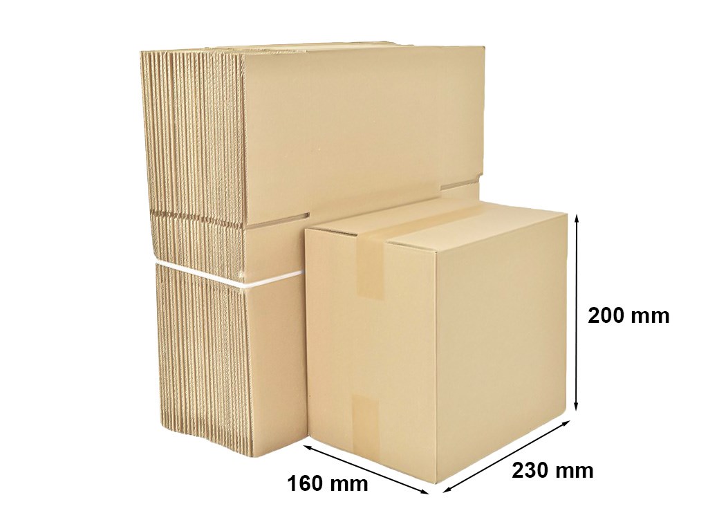 Kartony Klapowe 230x160x200mm wysokie A5, 10 sztuk