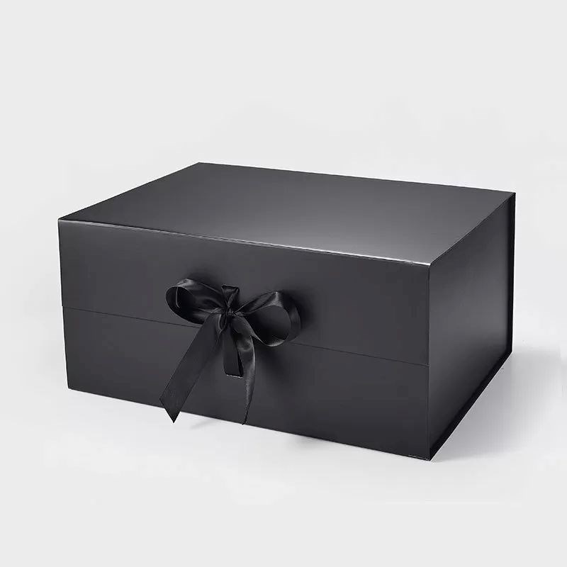 Pudełko Magnetyczne Czarne Z Wstążka 440x320x200mm A3 Prezentowe