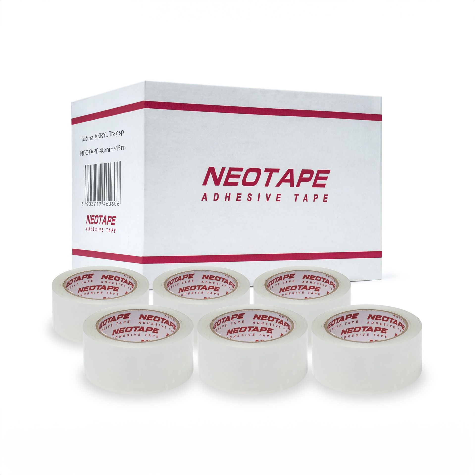 NEOTAPE Taśma pakowa akrylowa transparentna 48 mm x 45 m, 6 rolek