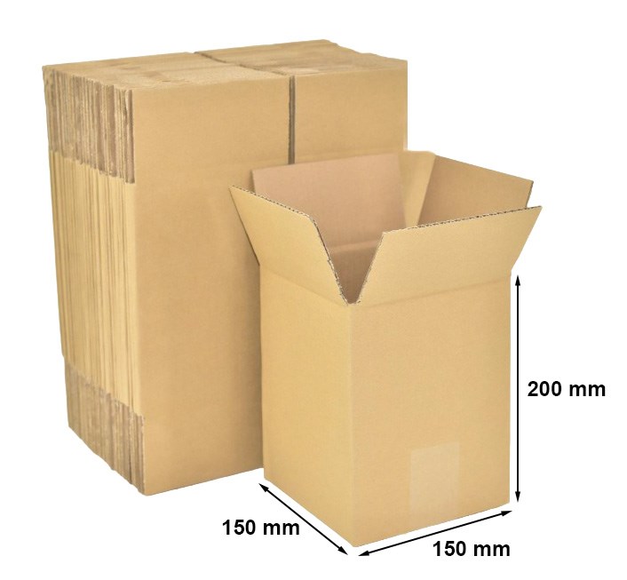 Kartony klapowe brązowe pudełka kartonowe 150x150x200 mm, 100 szt.
