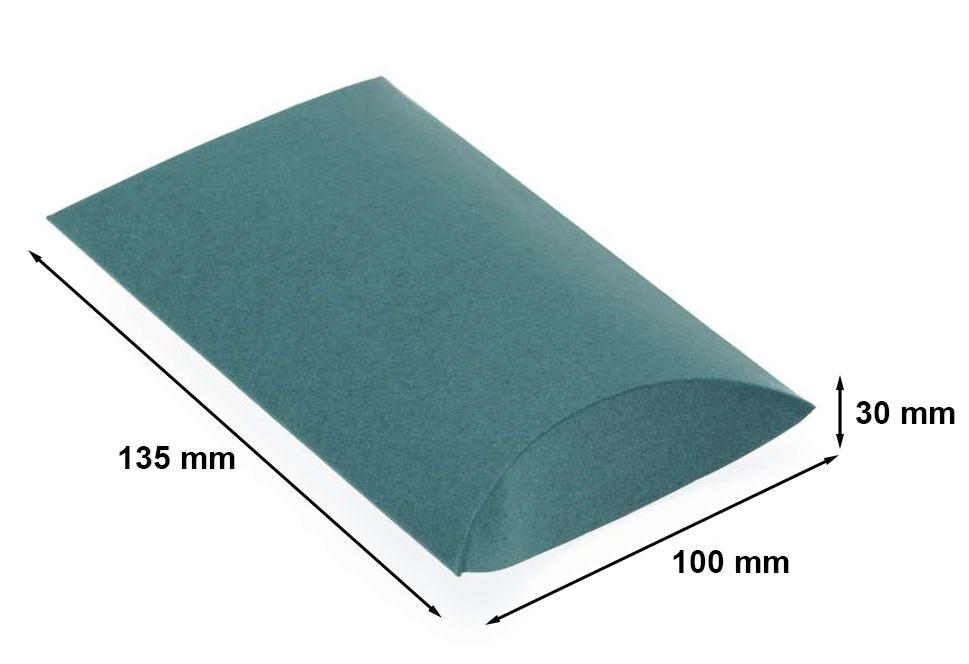 Pudełko ozdobne poduszka tekturowe na prezent 135x100x30 zielone S