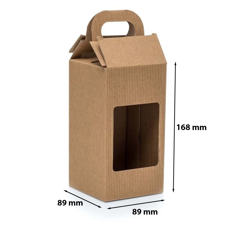Pudełko kartonowe na miód 0,9l 89x89x168mm karbowane z okienkiem