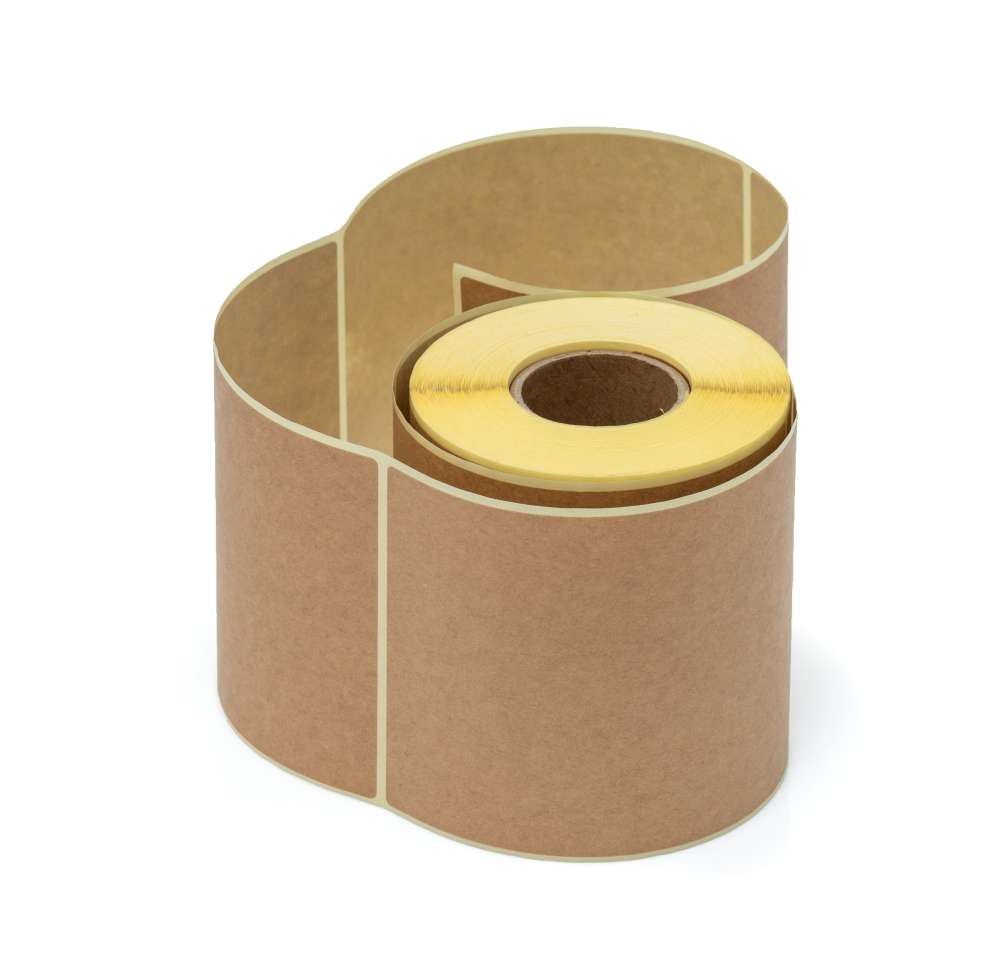 Etykiety samoprzylepne EKO KRAFT brązowe 100x150 mm na rolce 250 szt