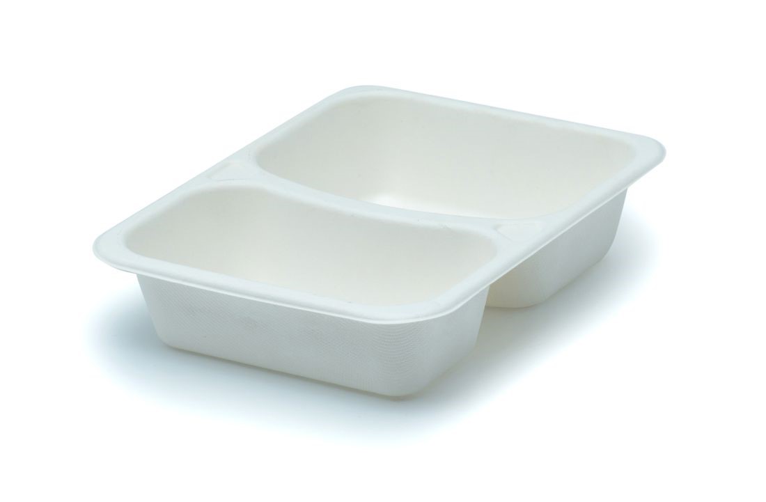 Pojemnik do zgrzewu na żywność 227x178x50 mm 2-komorowy 50 szt.