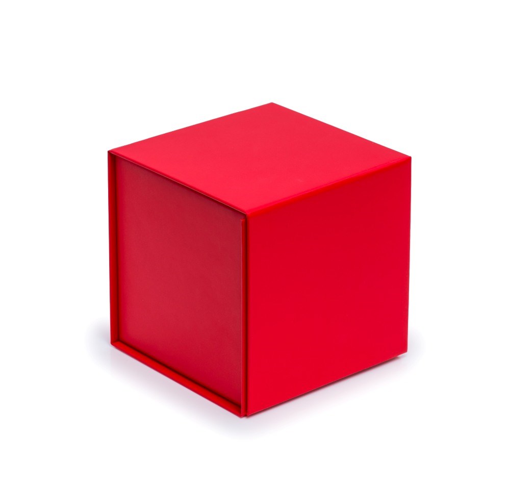 Pudełko magnetyczne na prezent kartonowe 125x125x125 mm czerwone