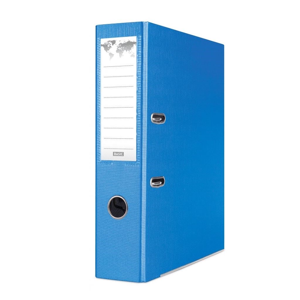 Segregator biurowy A4 75 mm niebieski Basic z mechanizmem dźwigniowym