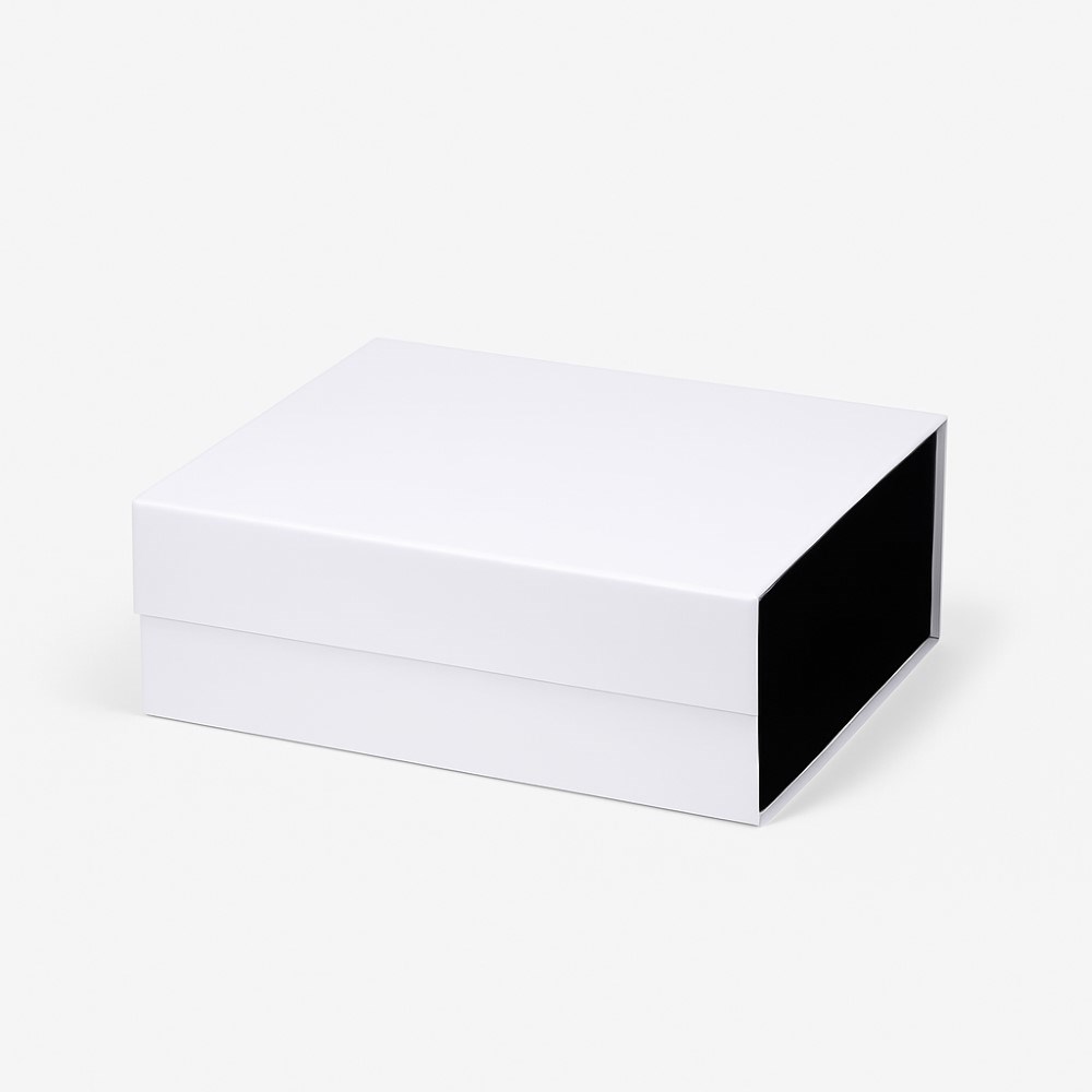 Pudełko Magnetyczne Biało-Czarne 330x255x115mm (zew) A4 Prezentowe