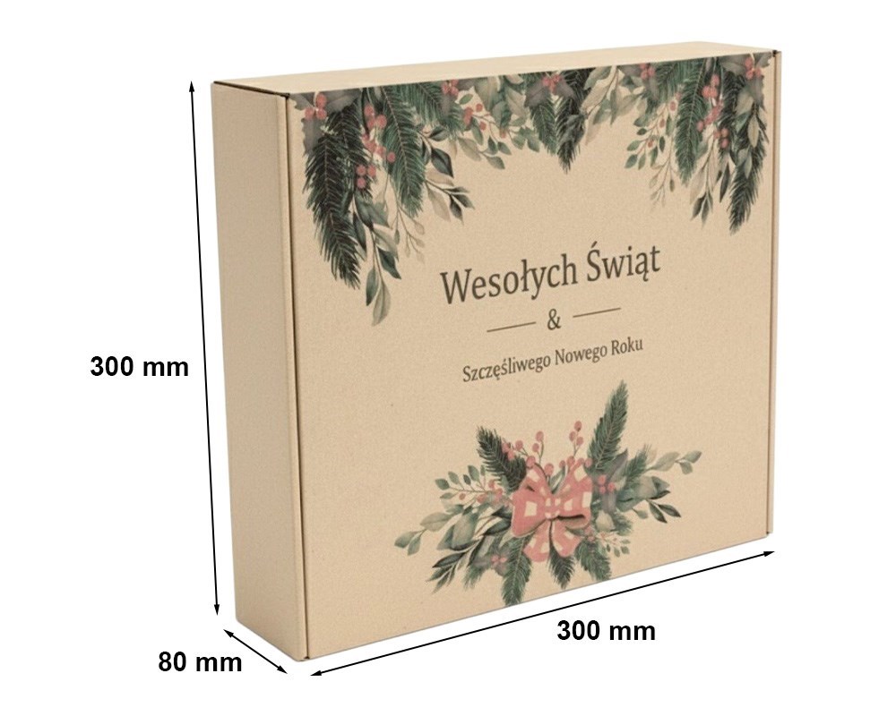 Karton Świąteczny 300x300x80mm Stroik Pudełko Prezentowe 10 sztuk