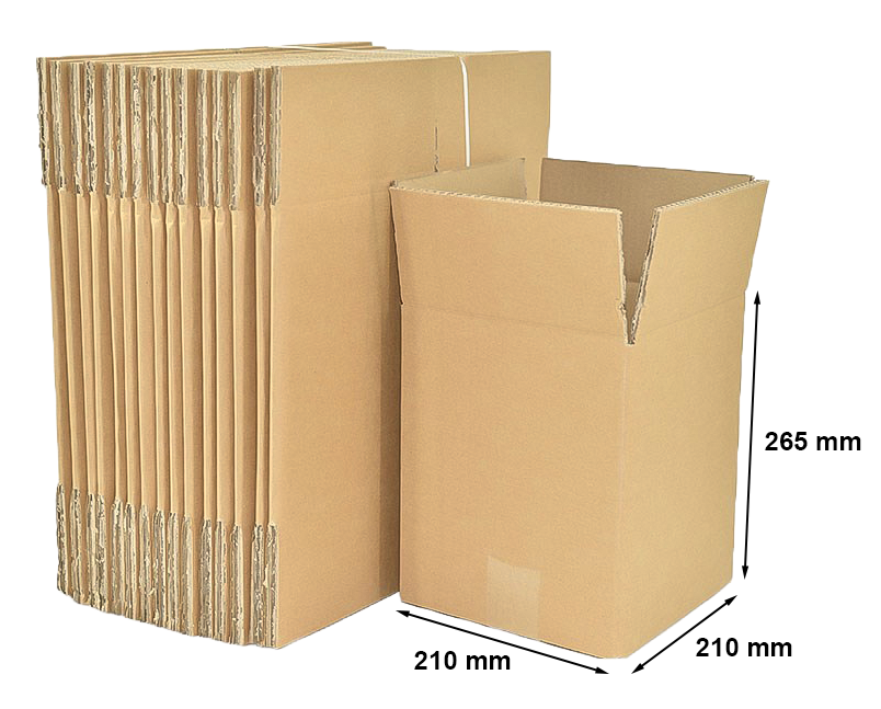 Kartony klapowe 5-warstwowe brązowe 210x210x265 mm BC580, 10 szt.